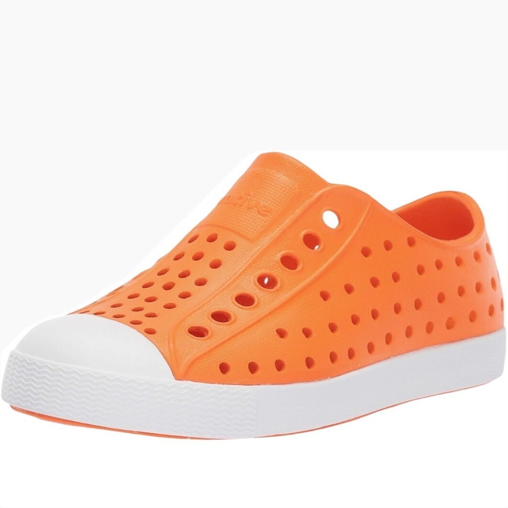 Native Jefferson Foxtail Orange Shell White Slip On Shoes Womens 11 Mens 9 NEW